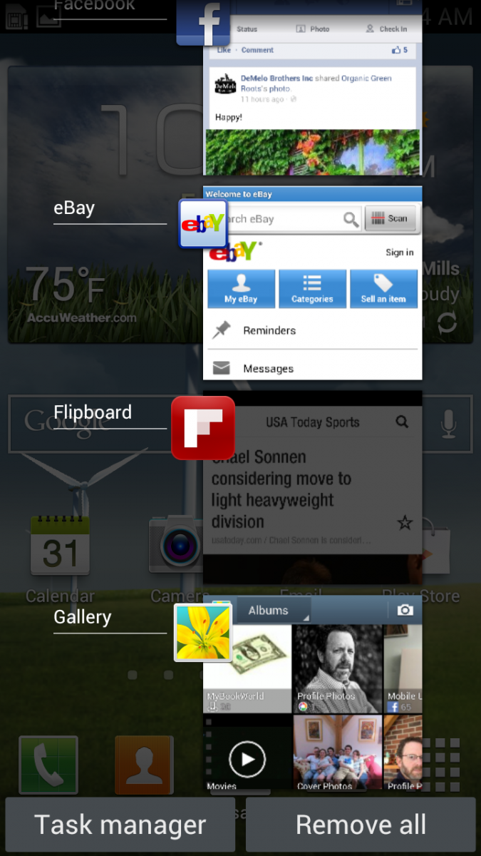 How to switch applications on the Samsung Galaxy S3