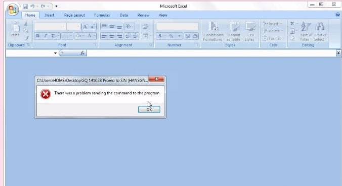 How to fix There was a problem sending the command to the program