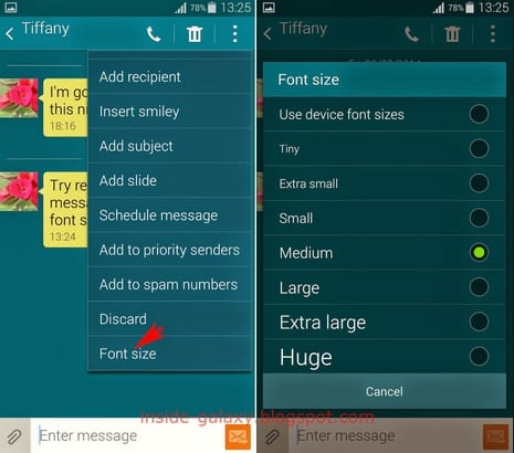 How to change Galaxy S5 Fonts and Font Size