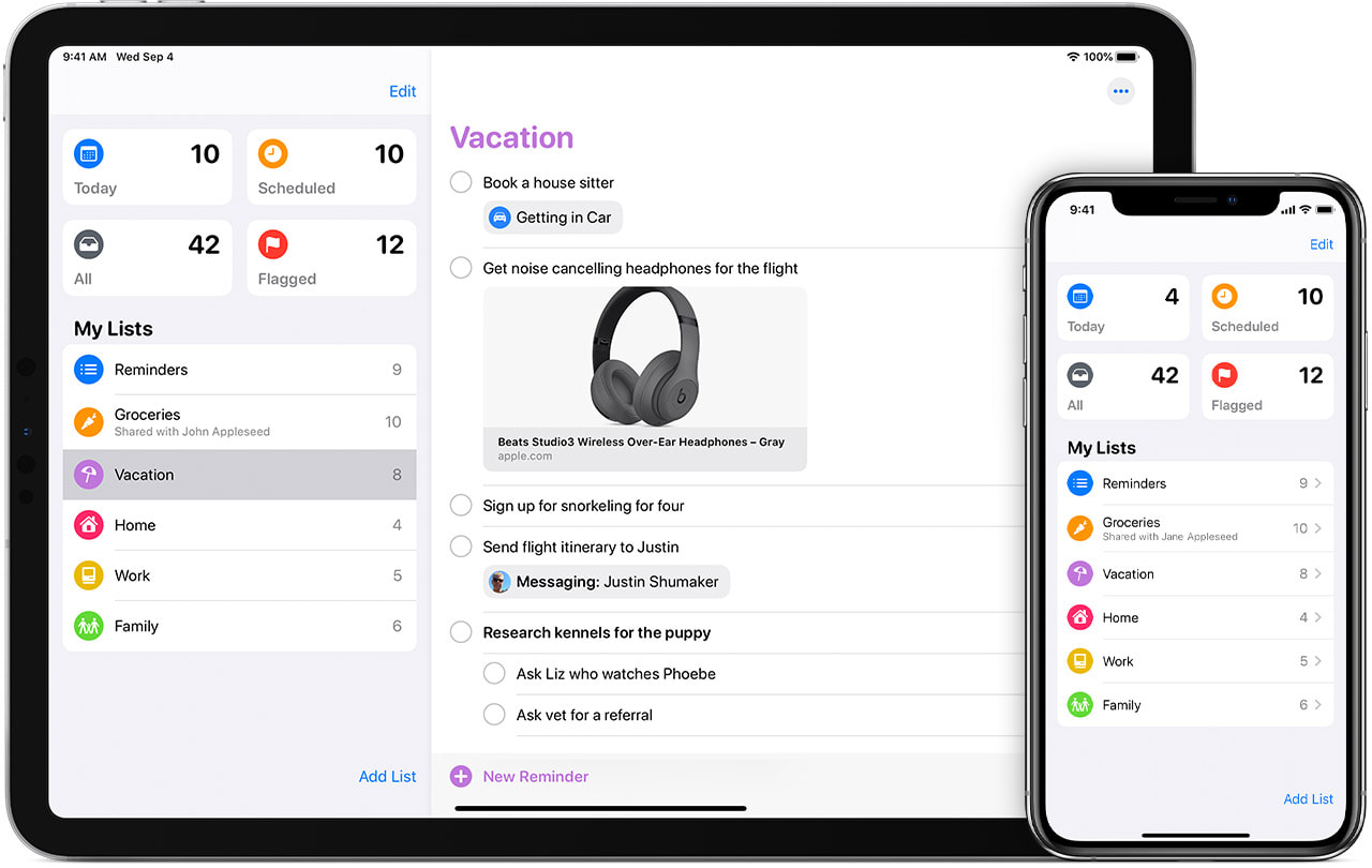 How to use Reminders app in iOS