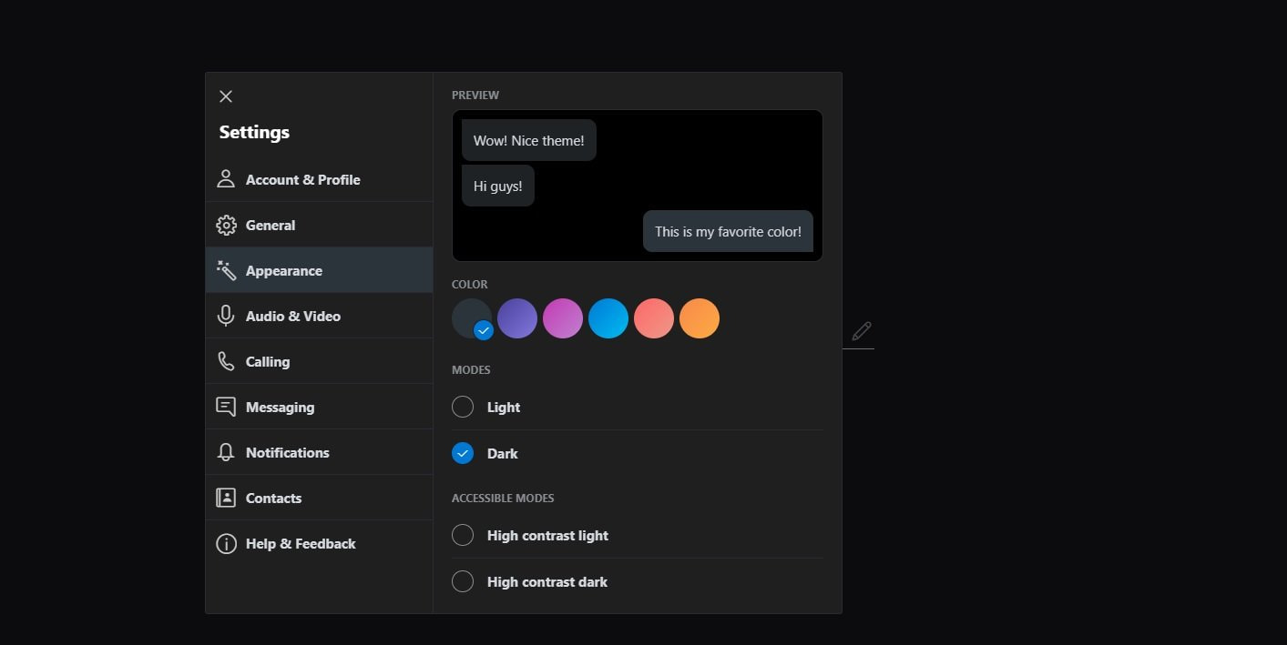 How to Switch to Dark Mode in Skype for Web