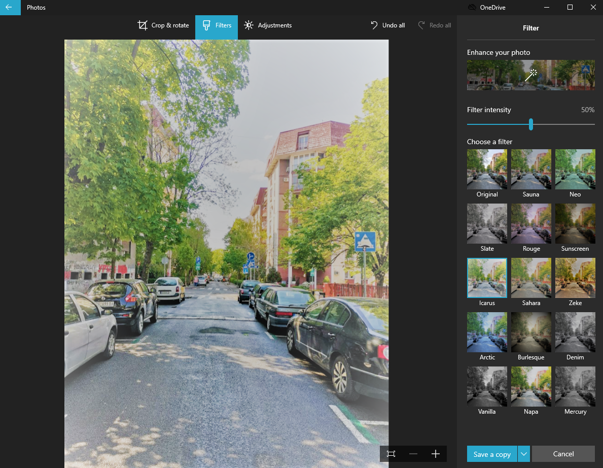 How to add filters to images in Photos app on Windows 10