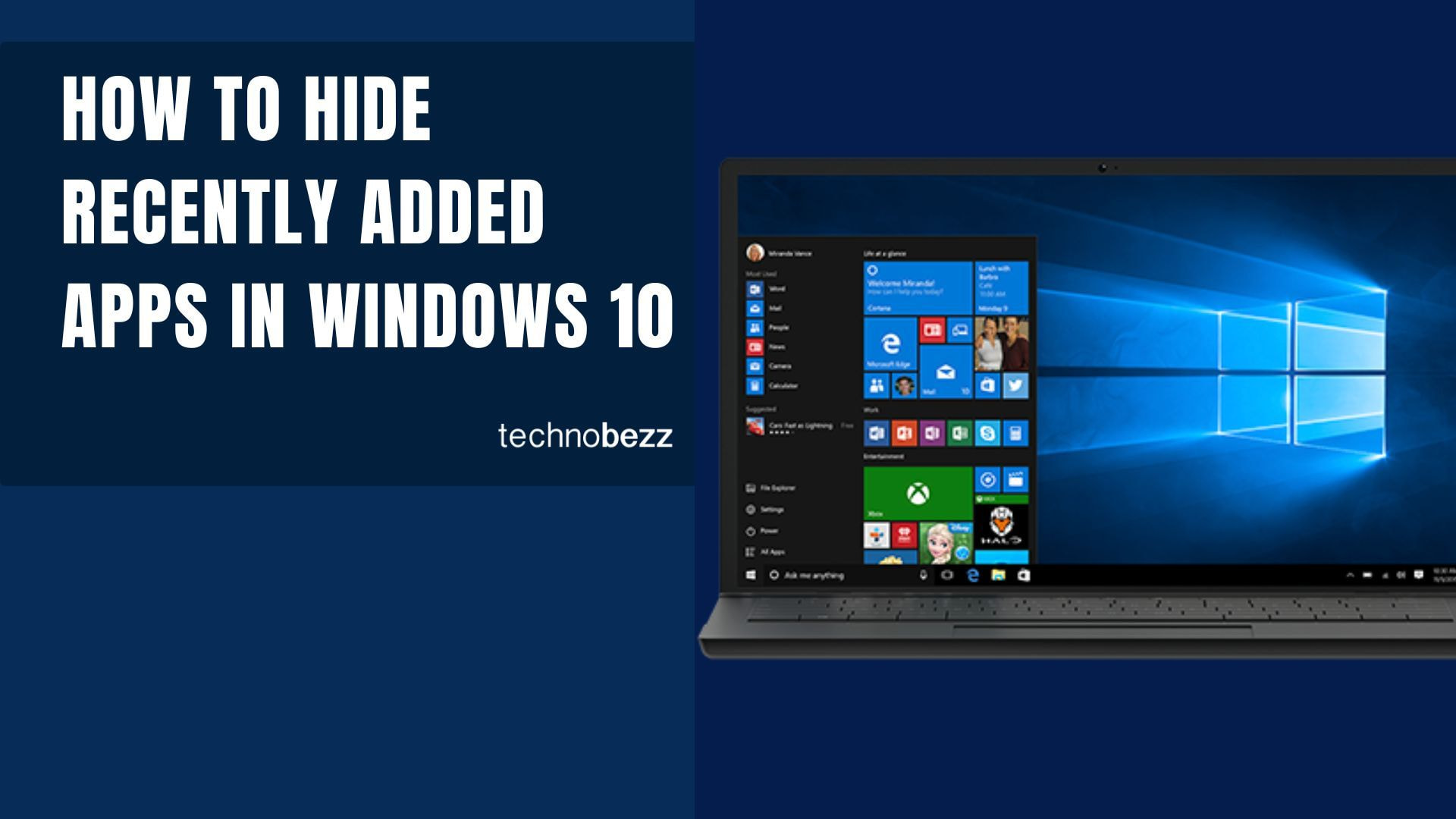 How to Hide Recently Added Apps in Windows 10