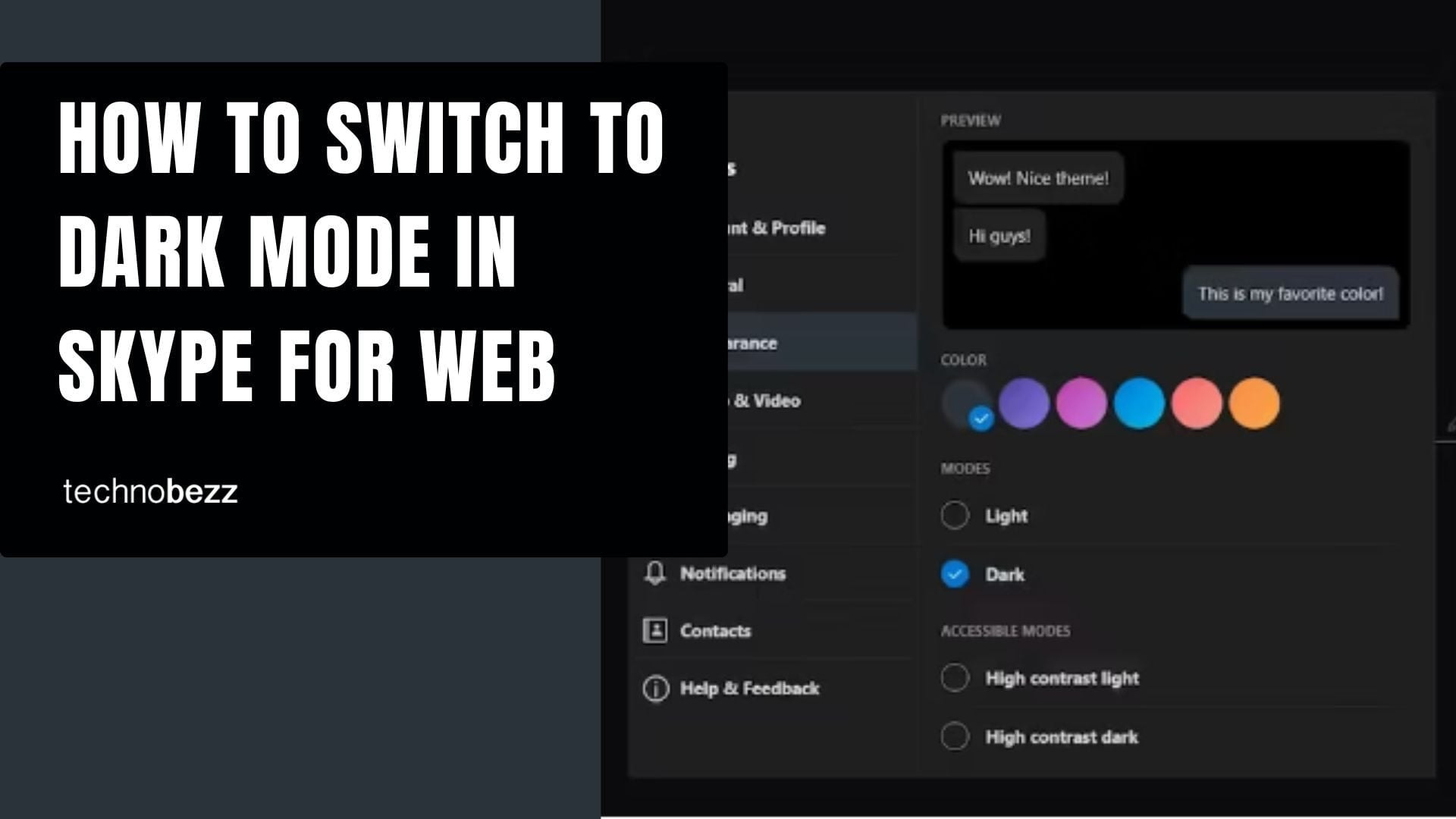 How to Switch to Dark Mode in Skype for Web