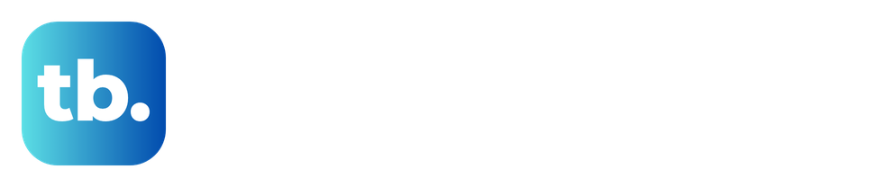 Technobezz logo, white wordmark